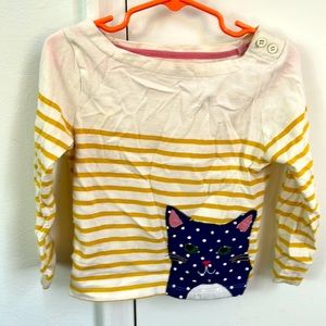 Mini Boden Breton shirt with cat feature